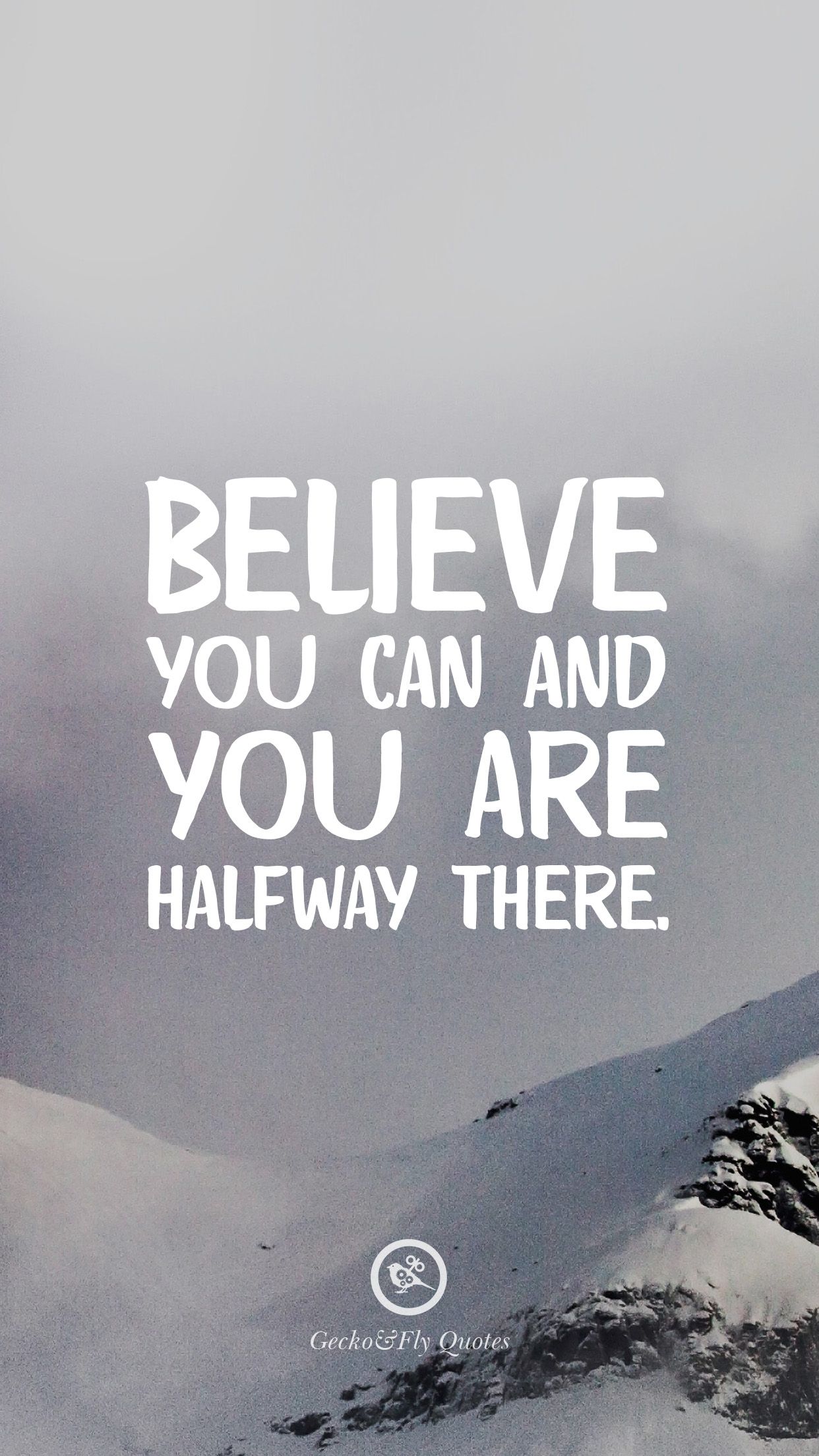 Believe You Can And You Are Halfway There - Gecko And Fly Quotes Iphone , HD Wallpaper & Backgrounds