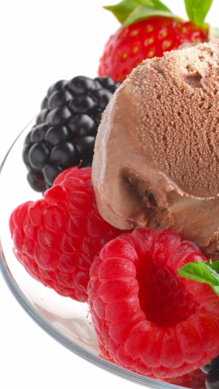 Dondurma, Frozen Yogurt, Fruits, Fruit, Ice Cream Cone - Chocolate Ice Cream With Fruit , HD Wallpaper & Backgrounds