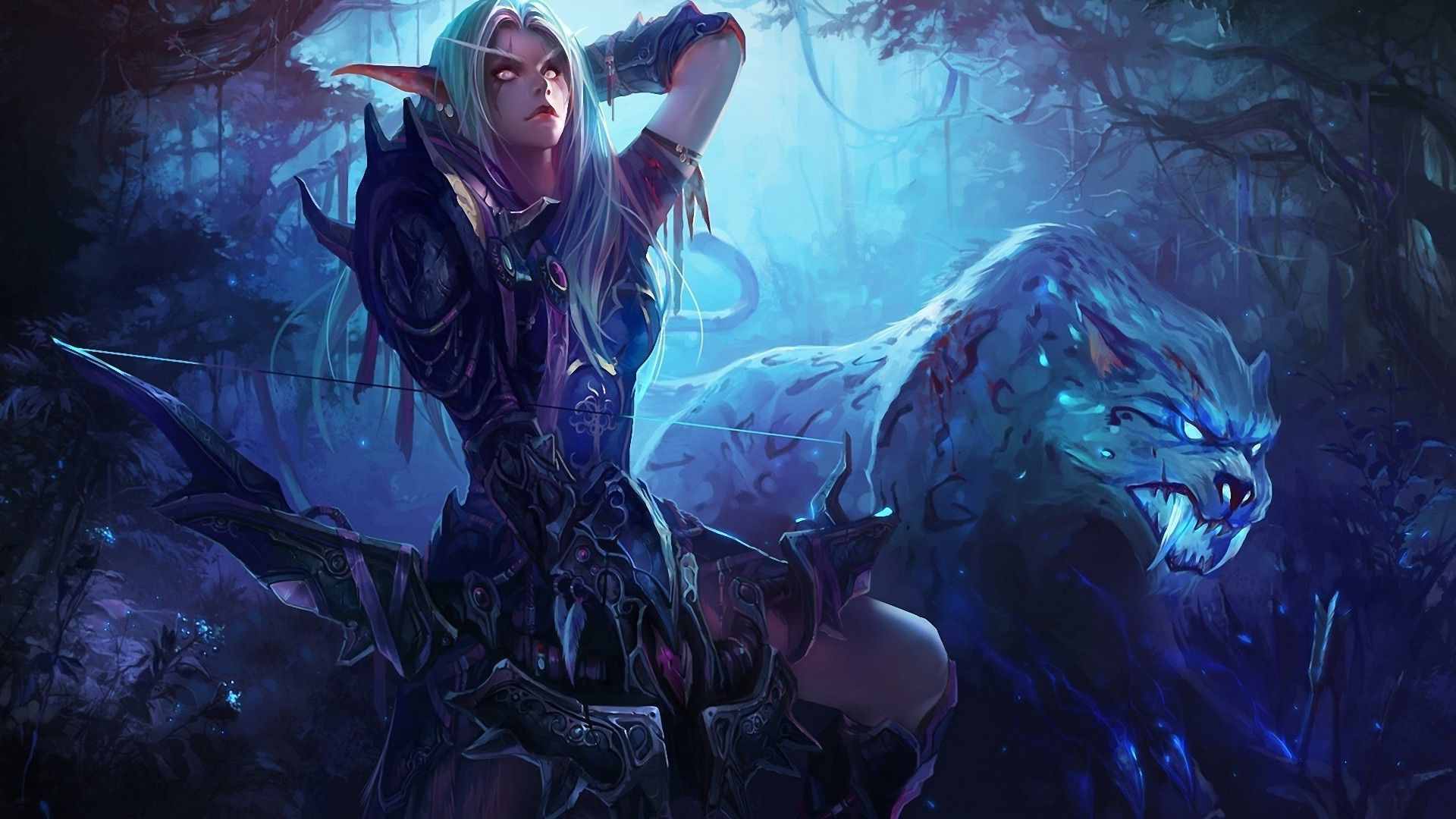 World - World Of Warcraft Wallpaper Night Elf , HD Wallpaper & Backgrounds