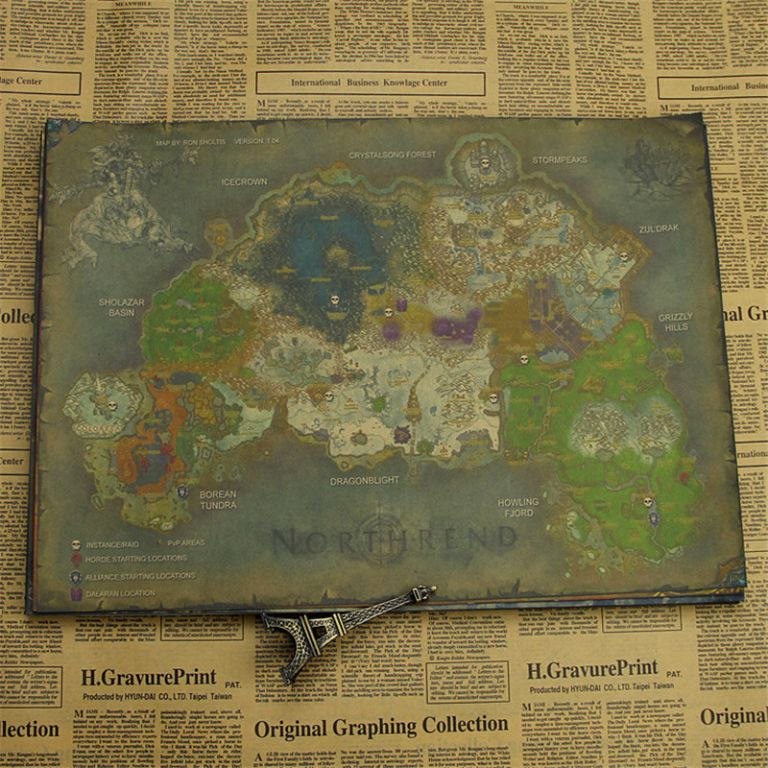 Old World Map Wallpaper Vintage Classic Game World - Wow Northrend , HD Wallpaper & Backgrounds