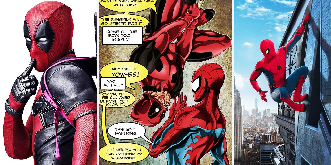 Deadpool And Spiderman Funny Comics , HD Wallpaper & Backgrounds