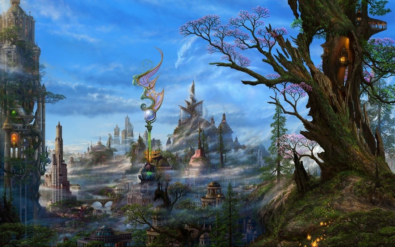 Windows 8 Background - Fantasy Town , HD Wallpaper & Backgrounds