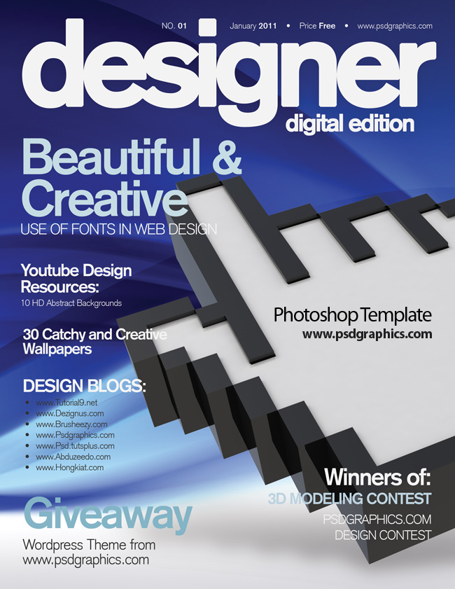 Free Photoshop Magazine Cover Templates - Designer Magazine Cover , HD Wallpaper & Backgrounds