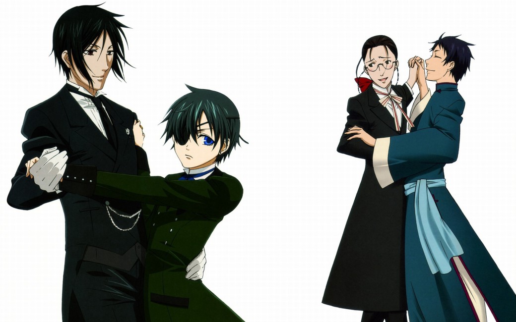 Sebastian Michaelis Ciel Phantomhive Grell Sutcliff - Black Butler Sebastian , HD Wallpaper & Backgrounds