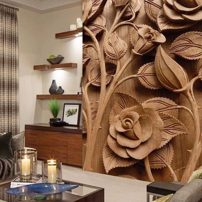Wallpaper Ukiran 3d - Wood Carving Simple Flower Designs , HD Wallpaper & Backgrounds
