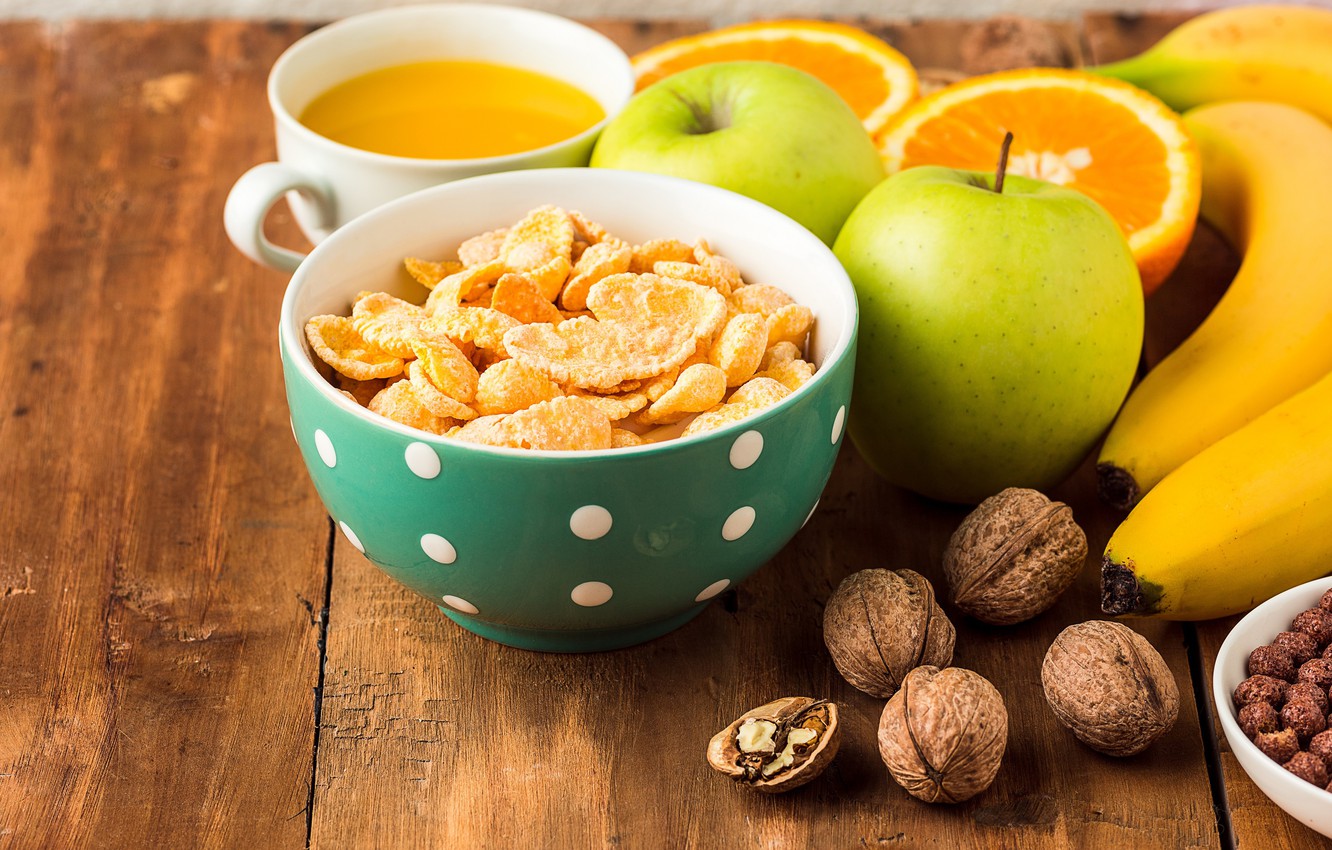 Photo Wallpaper Breakfast, Milk, Fruit, Citrus, Cereal - Breakfast , HD Wallpaper & Backgrounds