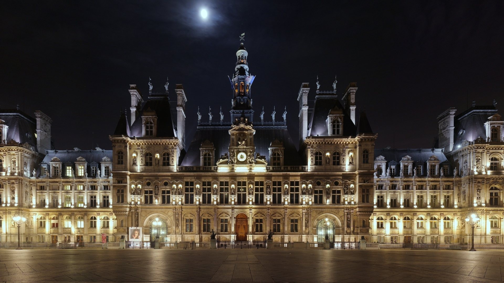 Hotel Ville Paris Night Free Desktop Wallpaper For - Beautiful Castle At Night , HD Wallpaper & Backgrounds