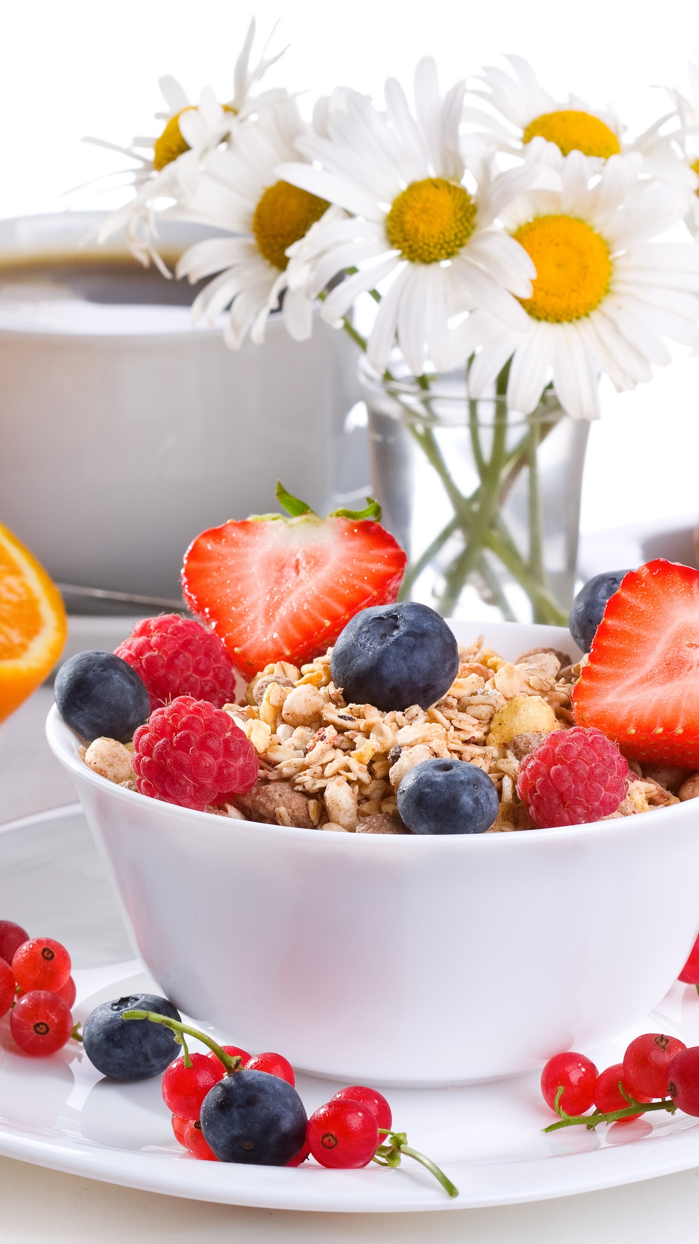 Wallpaper Breakfast, Cereal, Strawberries, Currants, , HD Wallpaper & Backgrounds