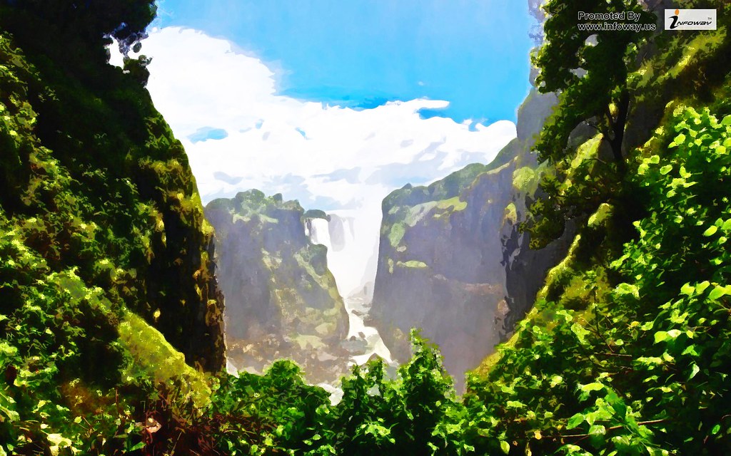 Beautiful Scenery Wallpaper - Victoria Falls , HD Wallpaper & Backgrounds