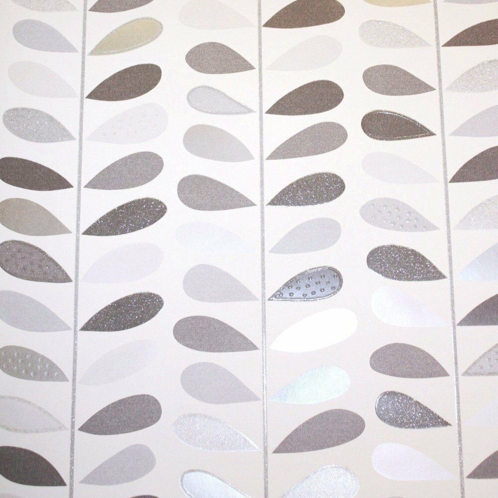 Details About Jasmine Grey And Silver Stem Leaf Wallpaper - Yellow Orla Kiely Background , HD Wallpaper & Backgrounds