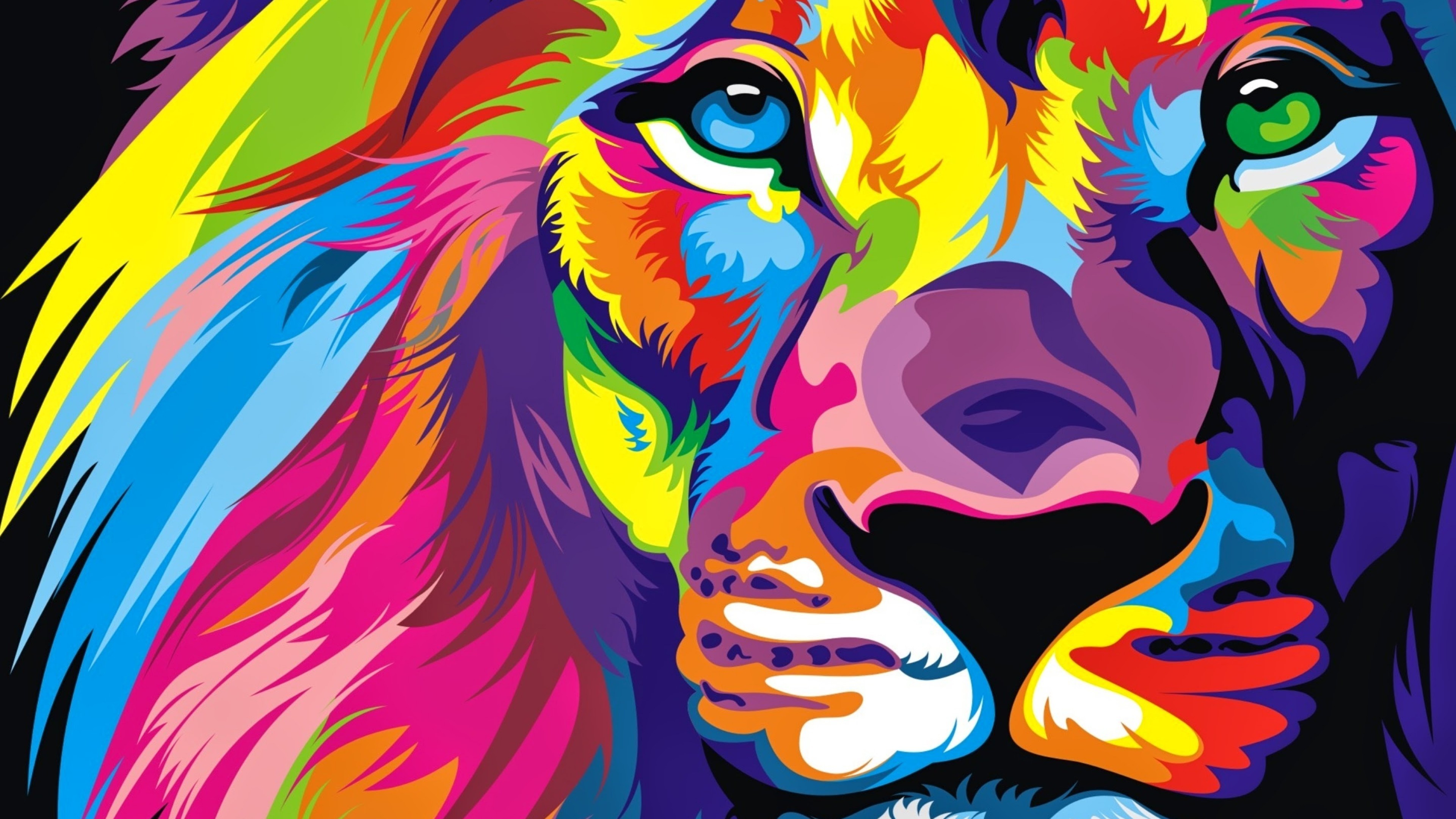Creative Graphics / Lion Wallpaper - Colorful Wallpaper Hd , HD Wallpaper & Backgrounds
