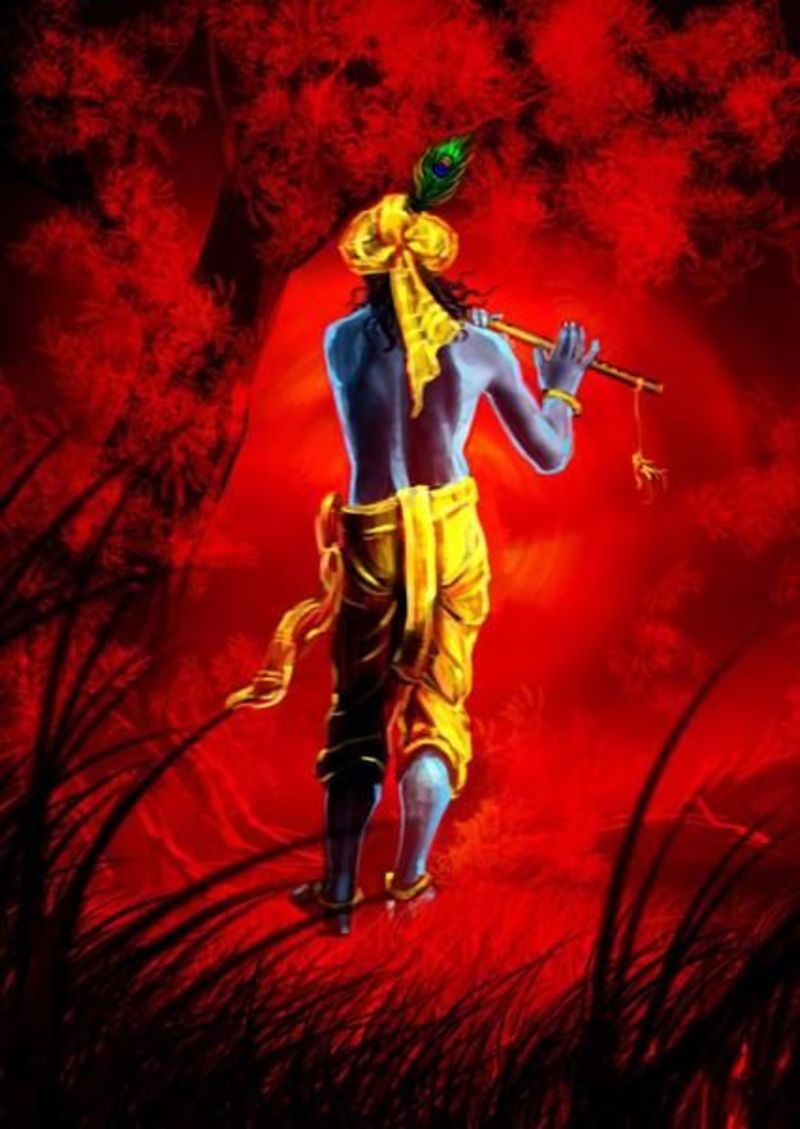 Krishna Digital Painting Hd Wallpaper On Art Paper - Krishna Epic , HD Wallpaper & Backgrounds
