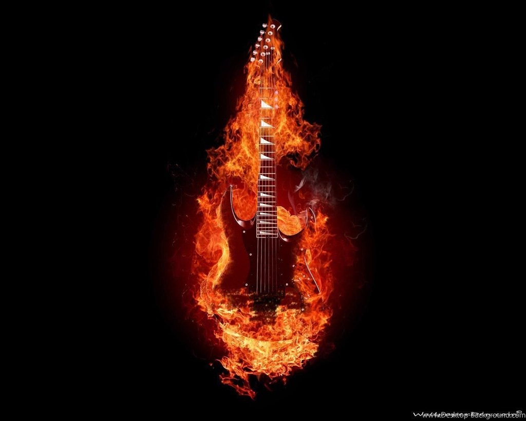 Awesome Bass Guitar Wallpaper Images 22019 Hd Pictures - Rock Guitars On Fire , HD Wallpaper & Backgrounds