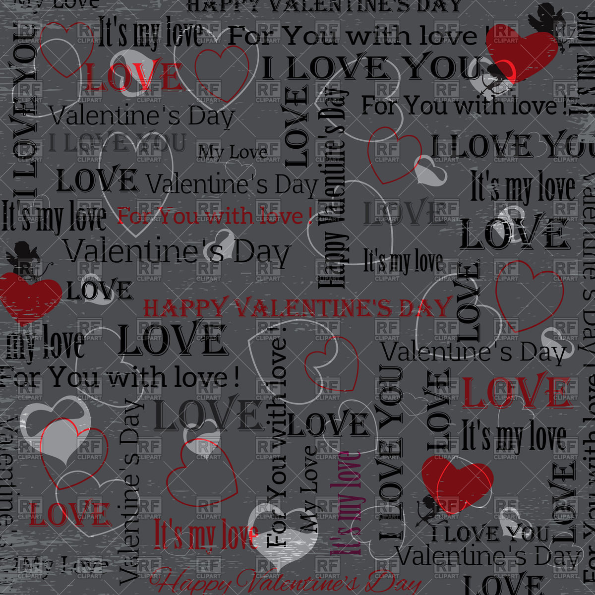 Valentine's Day Wallpaper With Hearts And Text In Vintage - Vintage Valentines Day Background , HD Wallpaper & Backgrounds