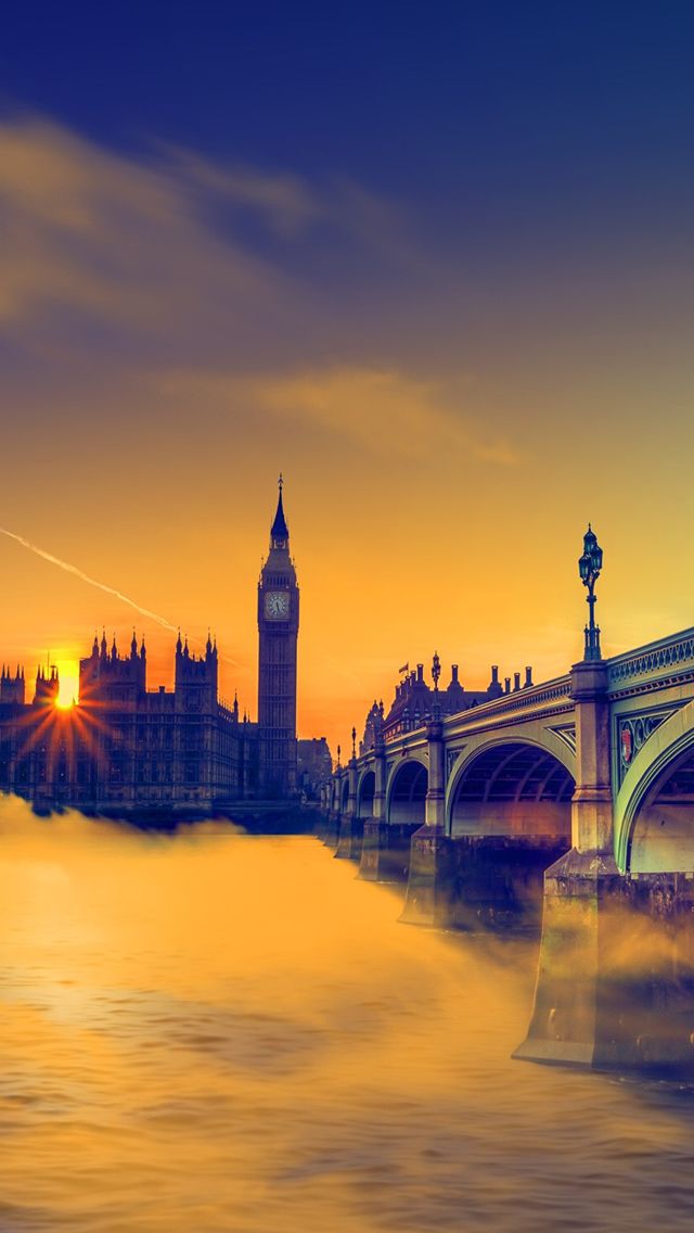 Uk Sunset Big Ben Bridge - Great Britain Wallpaper Iphone , HD Wallpaper & Backgrounds