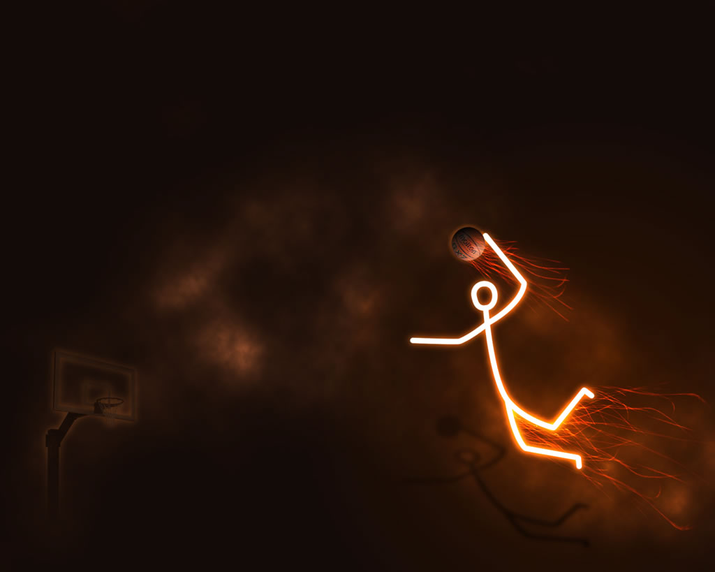 Cool Sports Wallpapers - Stick Man Slam Dunking , HD Wallpaper & Backgrounds