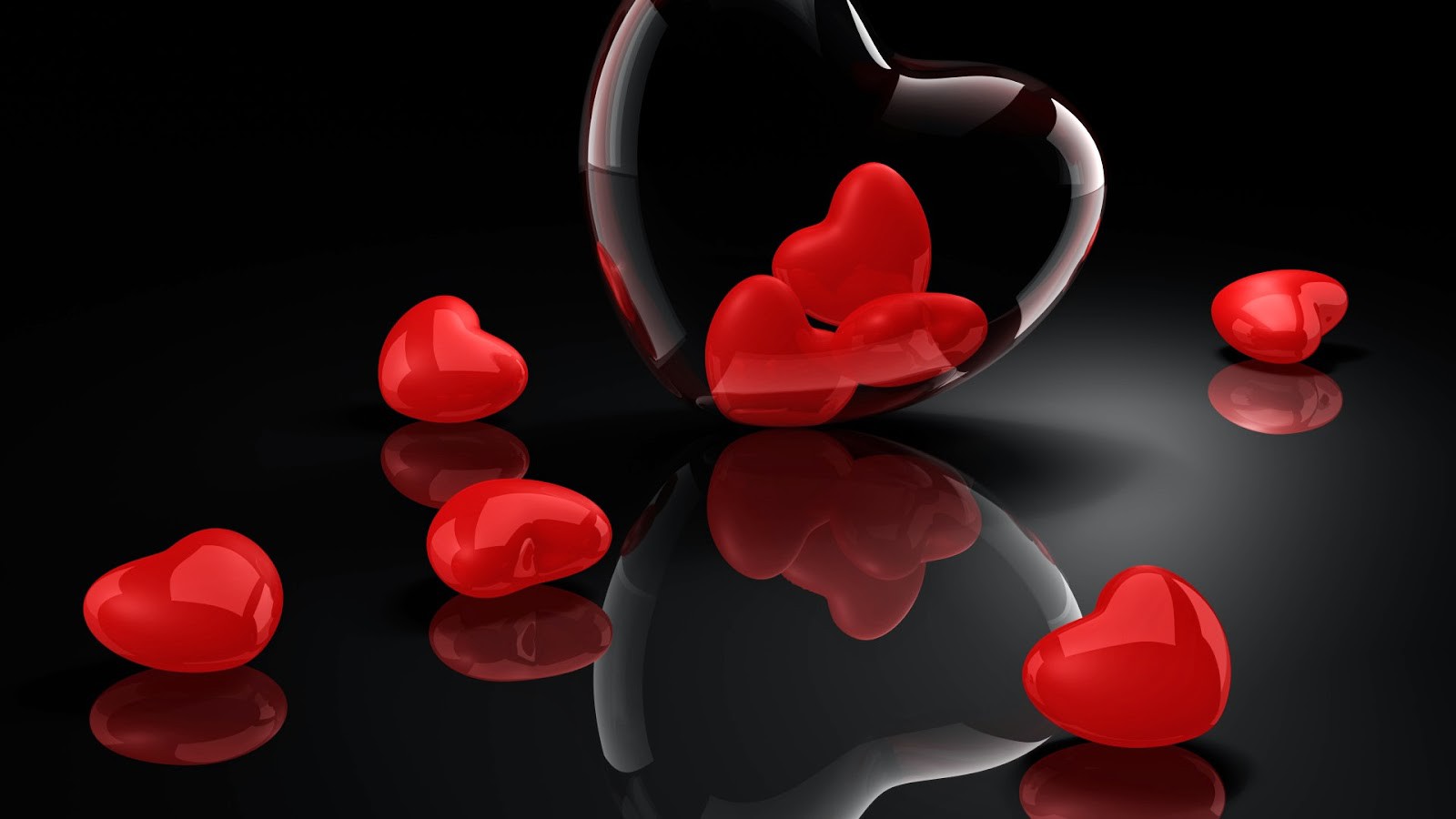 Free Hd Wallpapers Valentine Day Download - Black And Red Hearts , HD Wallpaper & Backgrounds