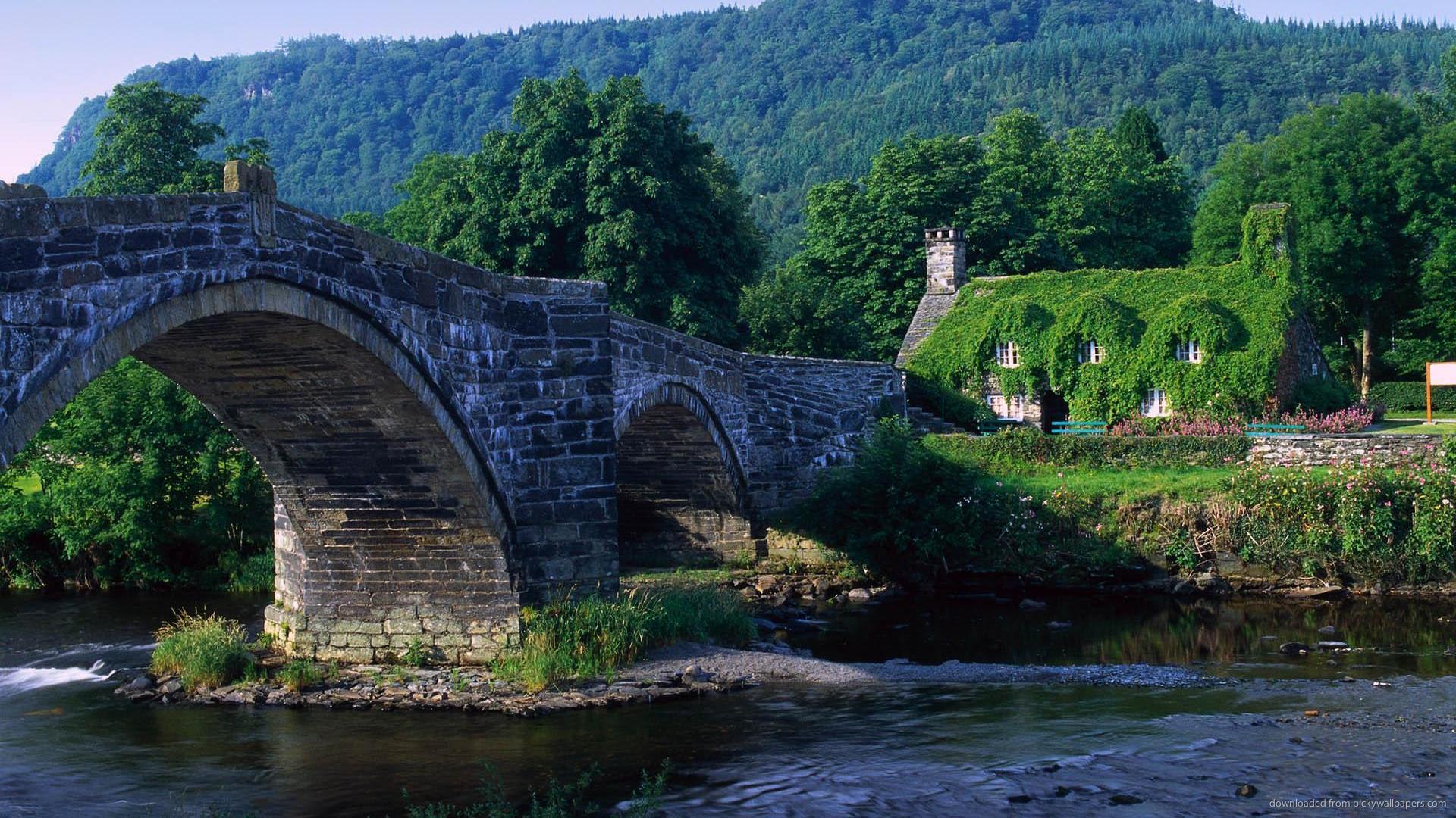 Desktop Hd Arch Bridge Wales Uk With England Nature - Llanrwst , HD Wallpaper & Backgrounds