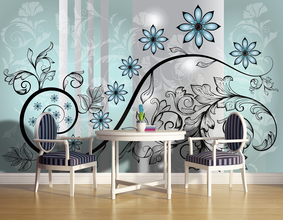 Wall Mural Wallpaper Uk Abstract Flower Wallpaper Murals - Flower Wall Mural Uk , HD Wallpaper & Backgrounds