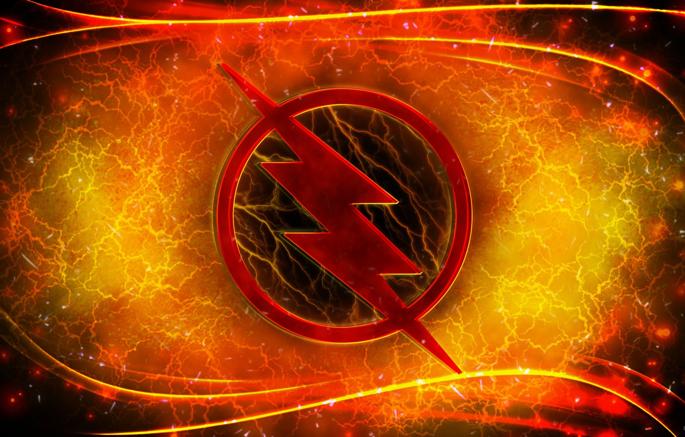 Photo Wallpaper Logo, Lightning, Comics, Reverse Flash - Reverse Flash Symbol With Lightning , HD Wallpaper & Backgrounds