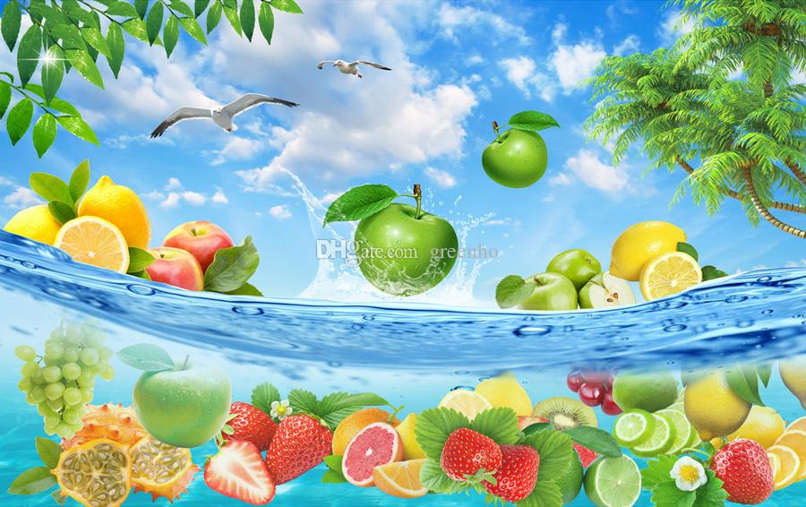 Custom 3d Wallpaper Tropical Fruit Photo Wallpaper - Fruits Background Hd , HD Wallpaper & Backgrounds