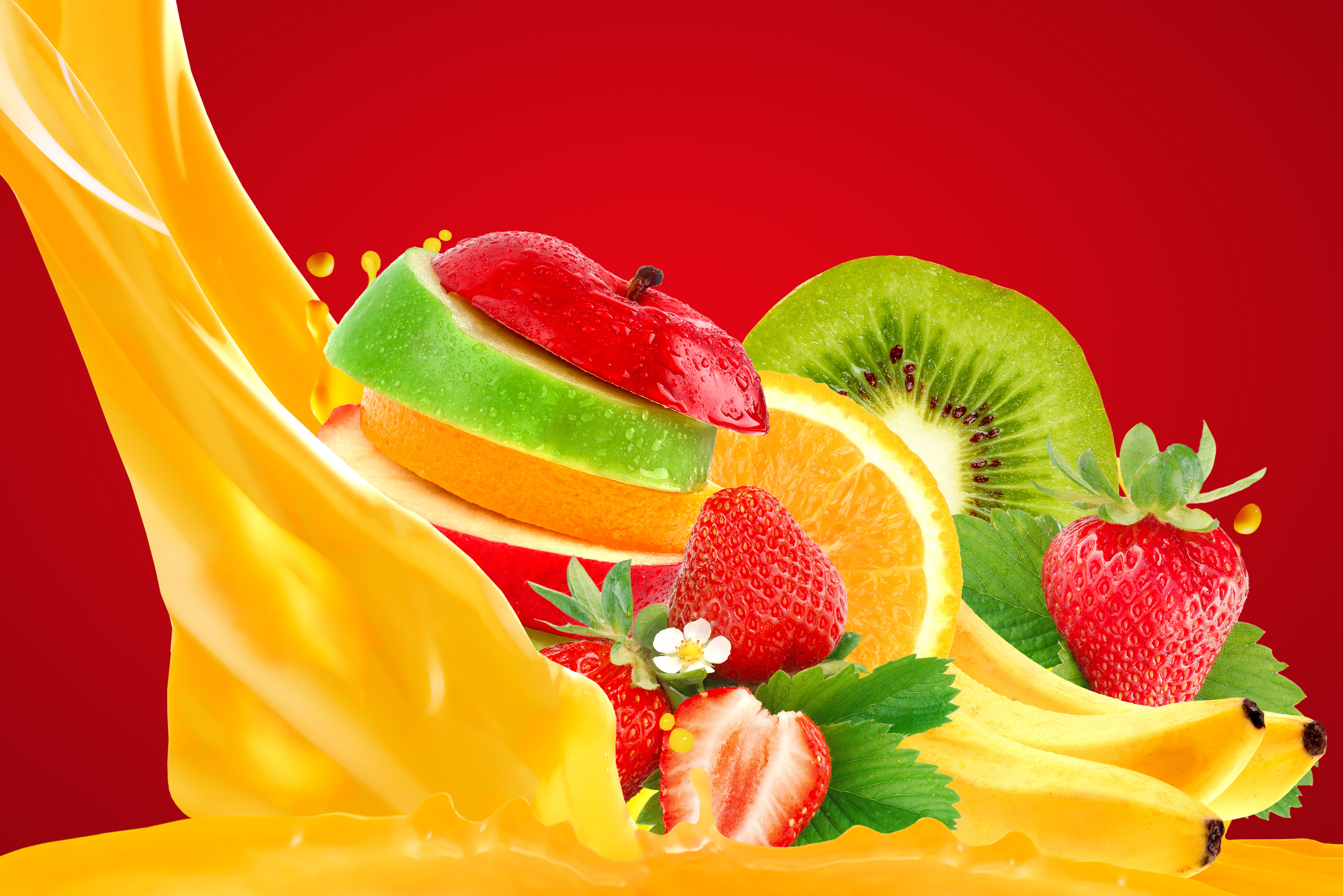 Fruit 5k Retina Ultra Hd Wallpaper - Orange And Strawberry , HD Wallpaper & Backgrounds