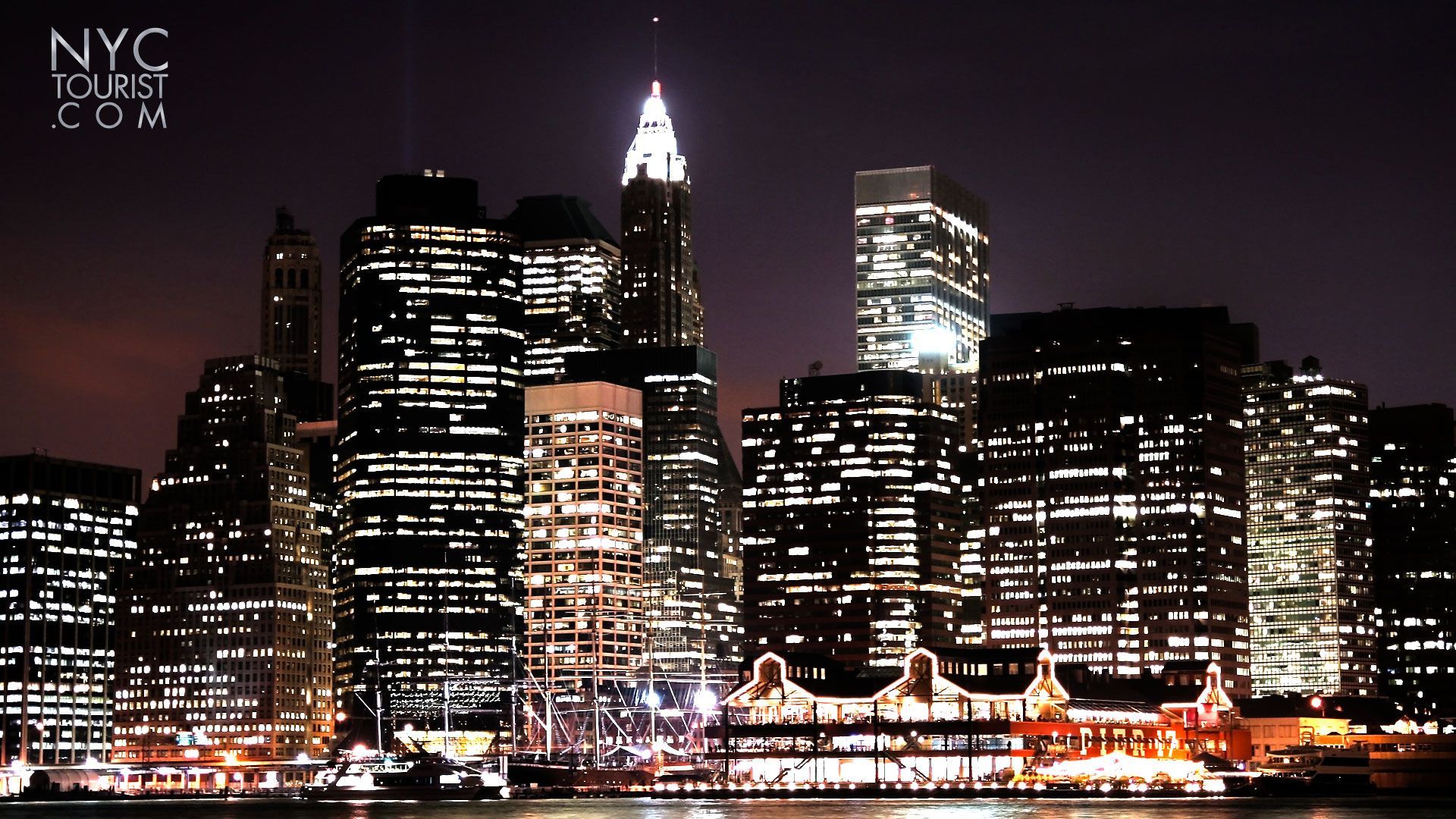 South Street Seaport - Manhattan Night , HD Wallpaper & Backgrounds