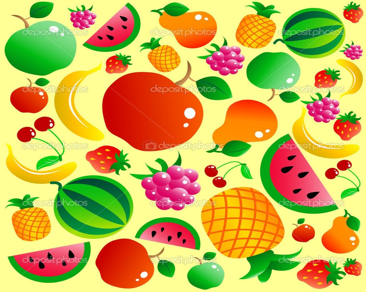 Cute Fruit Wallpaper - Cartoon Fruit Background , HD Wallpaper & Backgrounds
