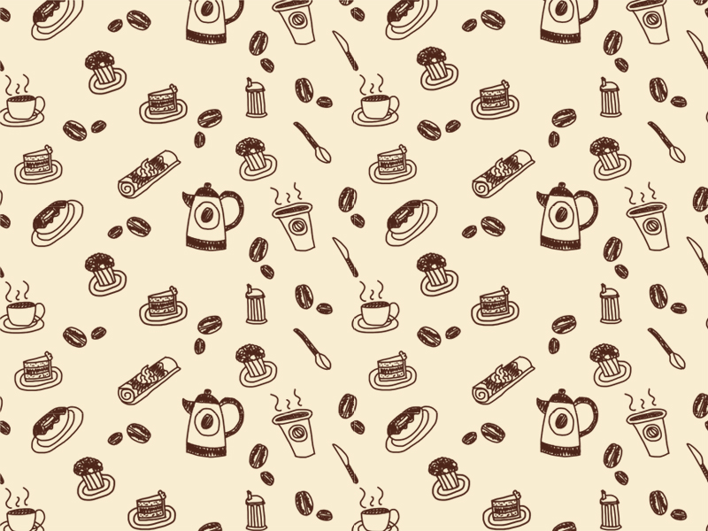 Cute Coffee Wallpaper - Coffee Shop Patterns , HD Wallpaper & Backgrounds