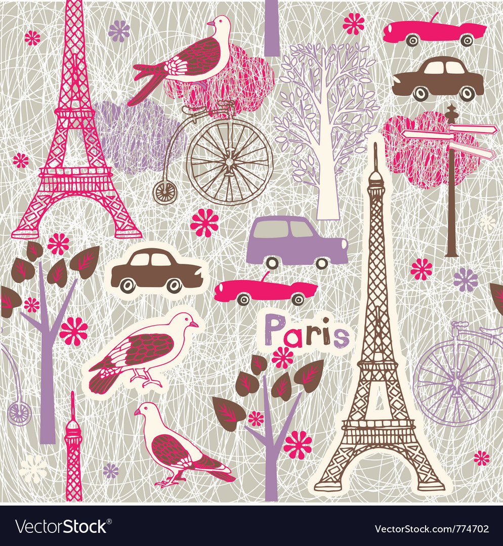 Paris Vintage Wallpaper Vector Image - Paris Vintage , HD Wallpaper & Backgrounds