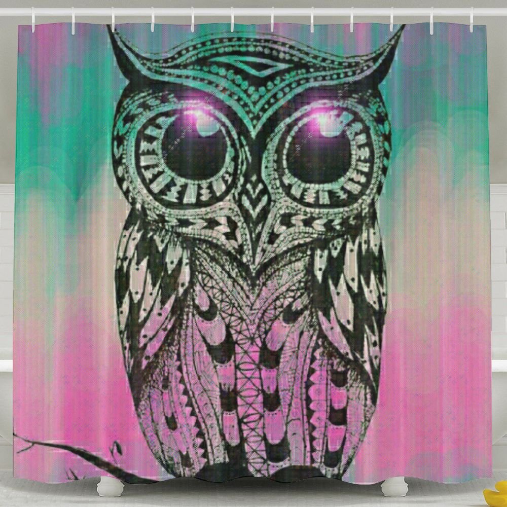Letepro Big Eyes Cute Owl Wallpaper Shower Curtain - Dibujo Buho Tattoo , HD Wallpaper & Backgrounds
