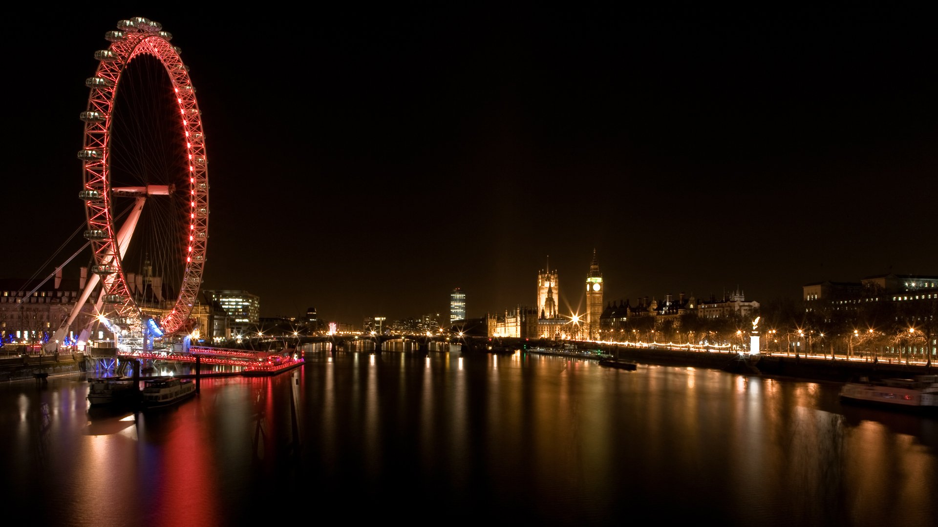 London Eye And Big Ben Night , HD Wallpaper & Backgrounds