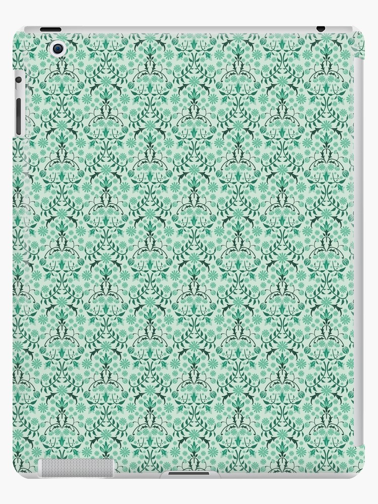 Turquoise Floral Wallpaper Pattern - Art Paper , HD Wallpaper & Backgrounds