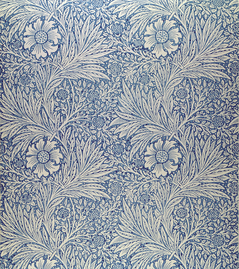 Marigold Wallpaper Design - William Morris Wallpaper Blue , HD Wallpaper & Backgrounds