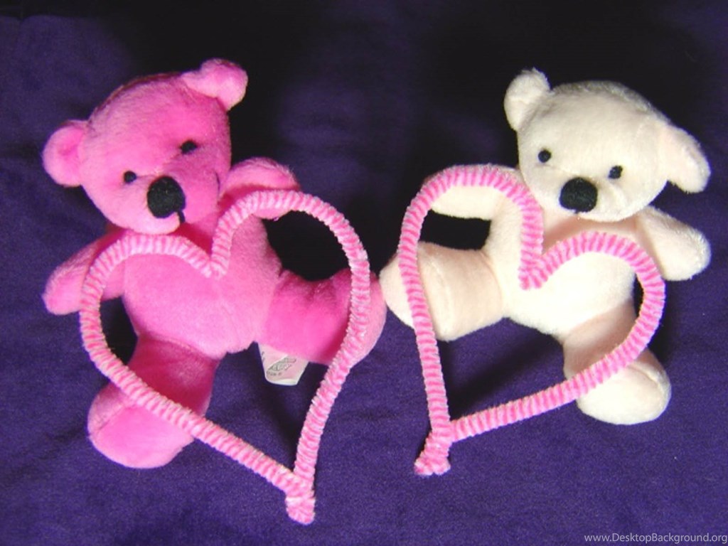 Pink Teddy Bears With Hearts , HD Wallpaper & Backgrounds