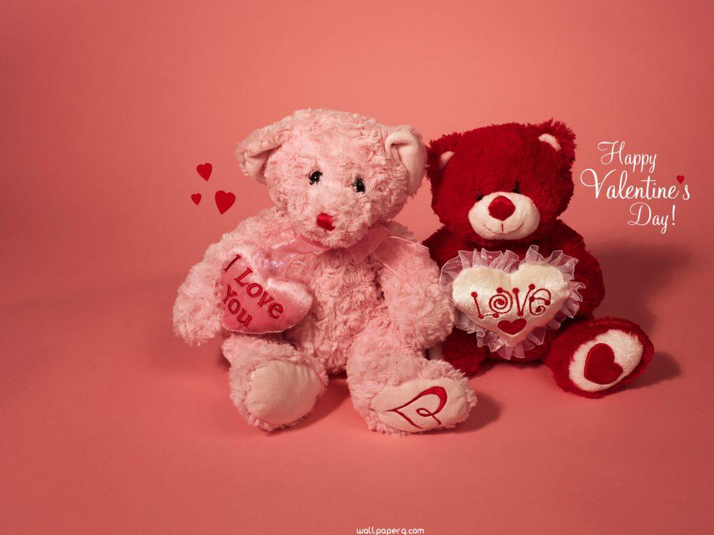 Download Valentines Day Teddy Bear Wallpapers Wallpaper - Cute Happy Valentine Day , HD Wallpaper & Backgrounds