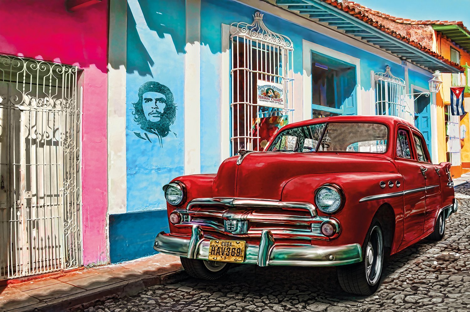 Great Art Cuban Old Timer Car Wallpaper - Havana Art Che Guevara , HD Wallpaper & Backgrounds