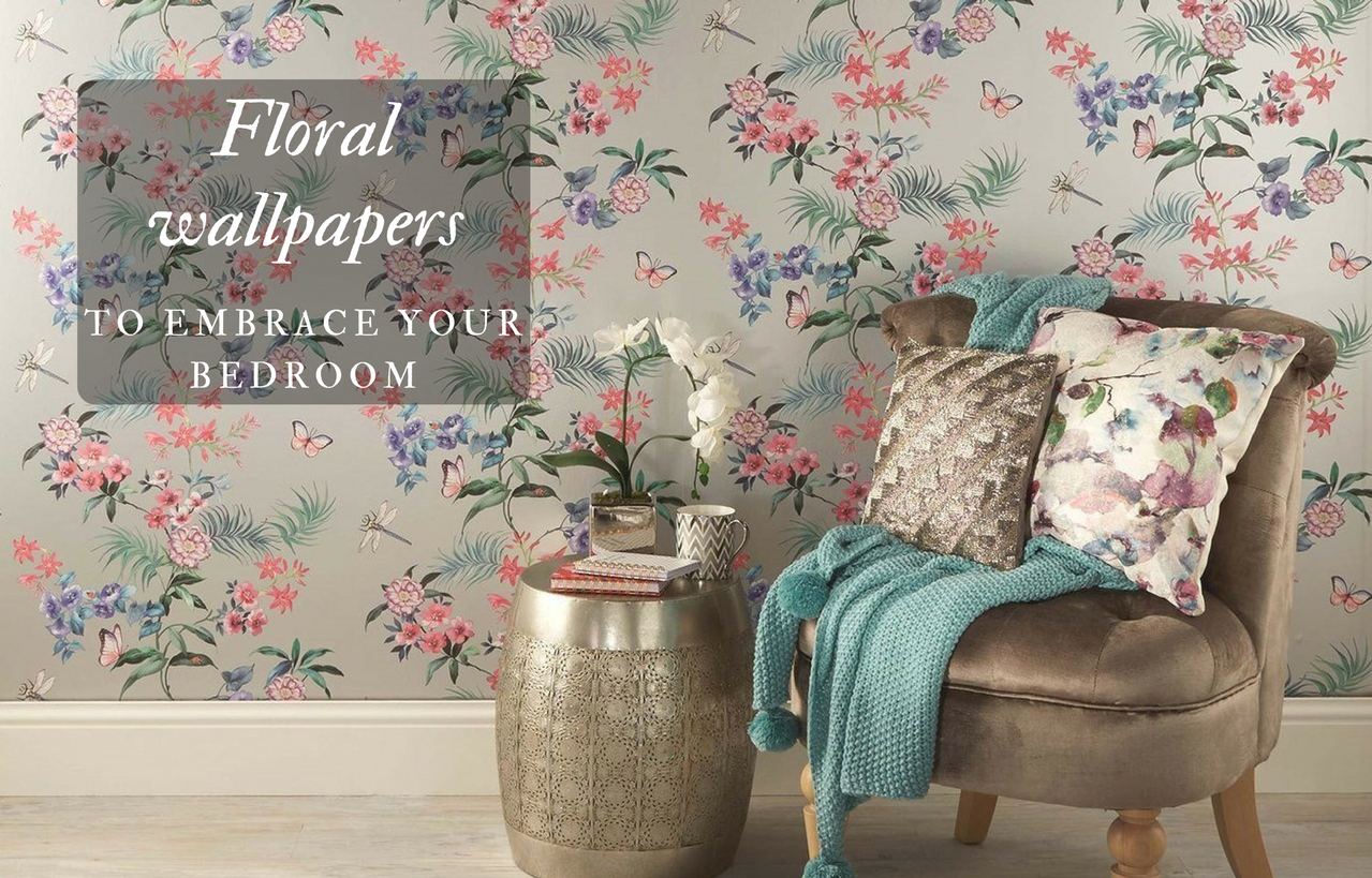 8 Floral Wallpapers That Will Bring The Outdoors Into - Floral Wallpaper Living Room , HD Wallpaper & Backgrounds