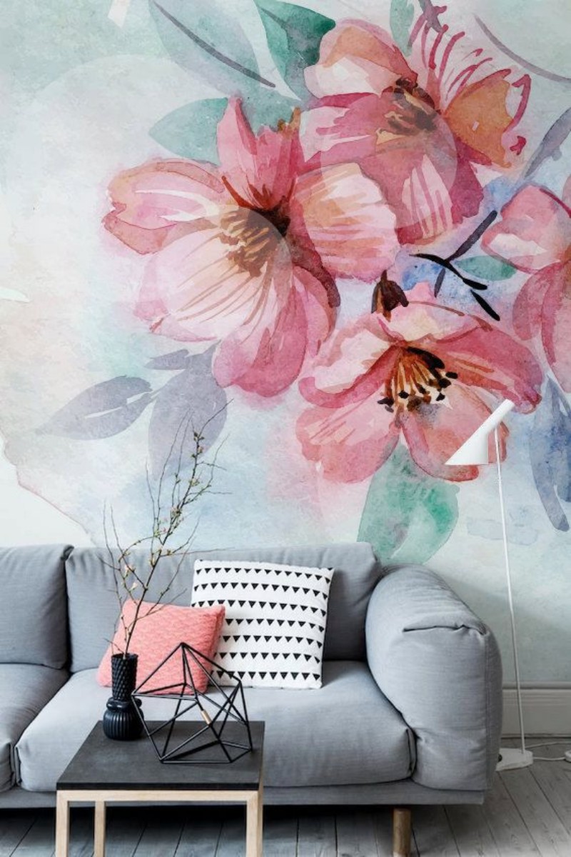 8 Floral Wallpapers That Will Bring The Outdoors Into - Pared Murales De Flores , HD Wallpaper & Backgrounds