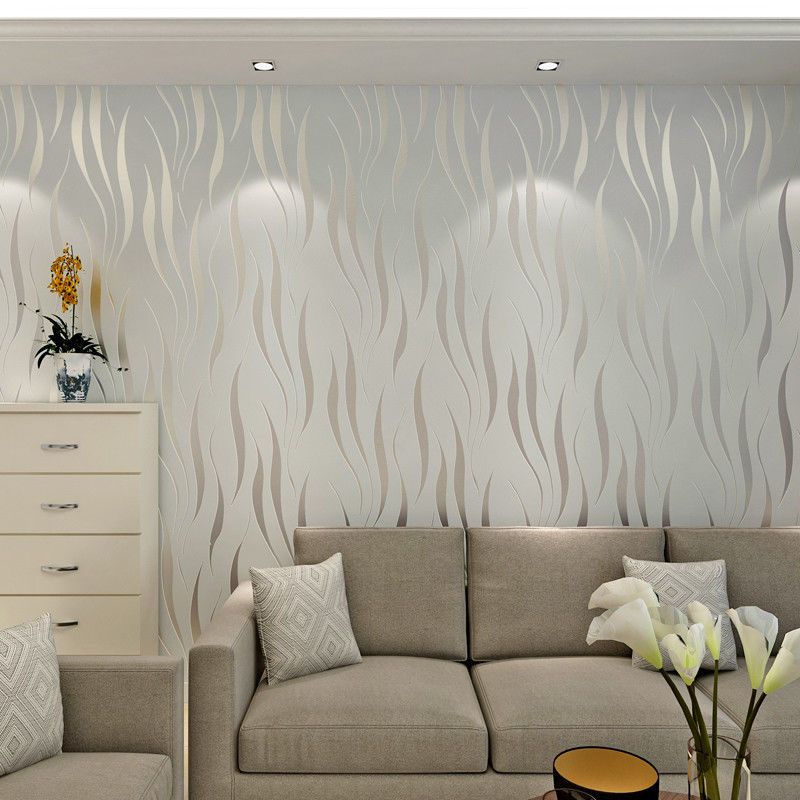 Details About Modern Murals Water Plant Silver Grey - Carta Da Parati Moderna , HD Wallpaper & Backgrounds