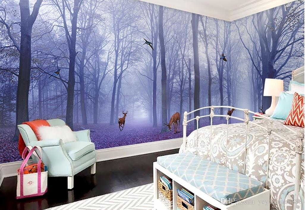 Bedroom Football Wallpaper Custom Modern Purple Forest - Living Room Wall Wallpaper Price , HD Wallpaper & Backgrounds