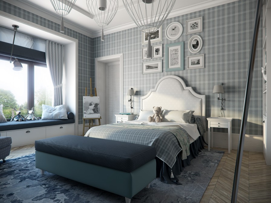 Plaid Bedroom Wallpaper Interior Design Ideas Wall - Modern Wallpaper Bedroom , HD Wallpaper & Backgrounds