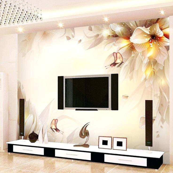 3d Wall Designs Bedroom Wallpaper Designs For Living - Wall Painting Designs For Tv Wall , HD Wallpaper & Backgrounds