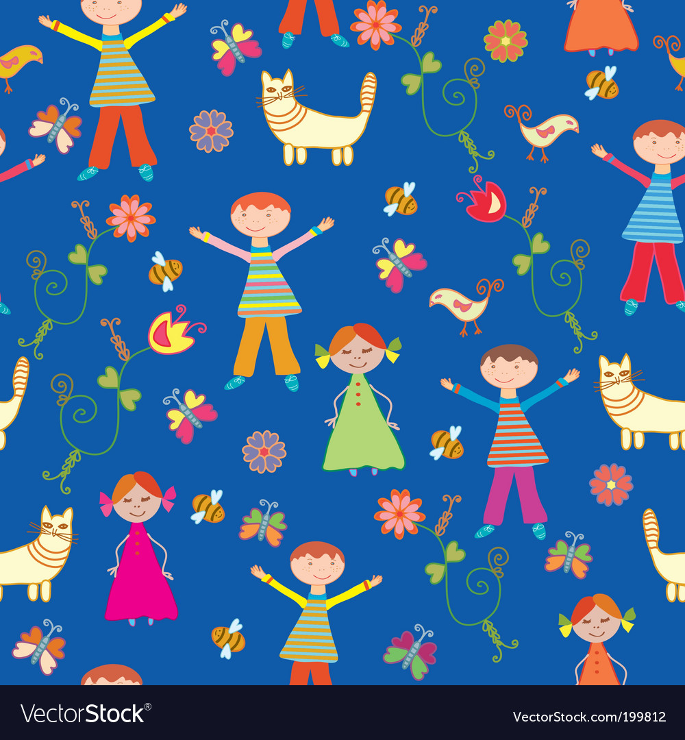 Children's Wallpaper Pattern Vector Image , HD Wallpaper & Backgrounds