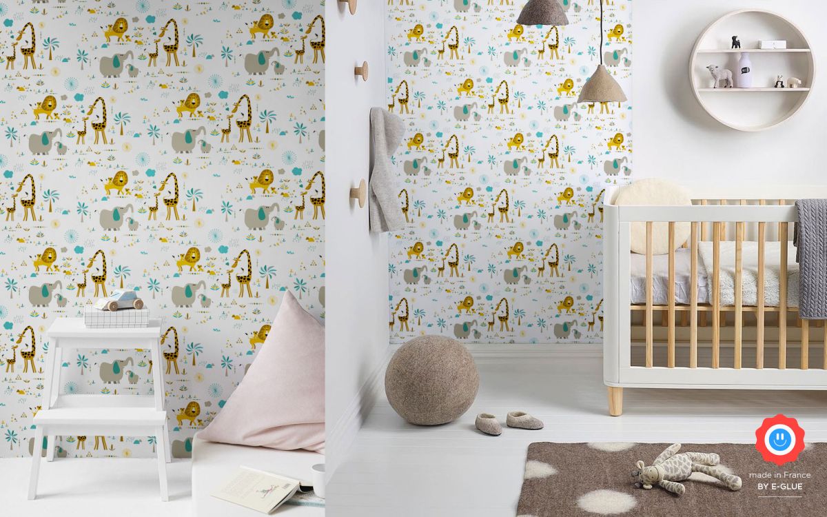 Jungle Animals Nursery Wallpaper - Habitaciones De Bebés Niños , HD Wallpaper & Backgrounds