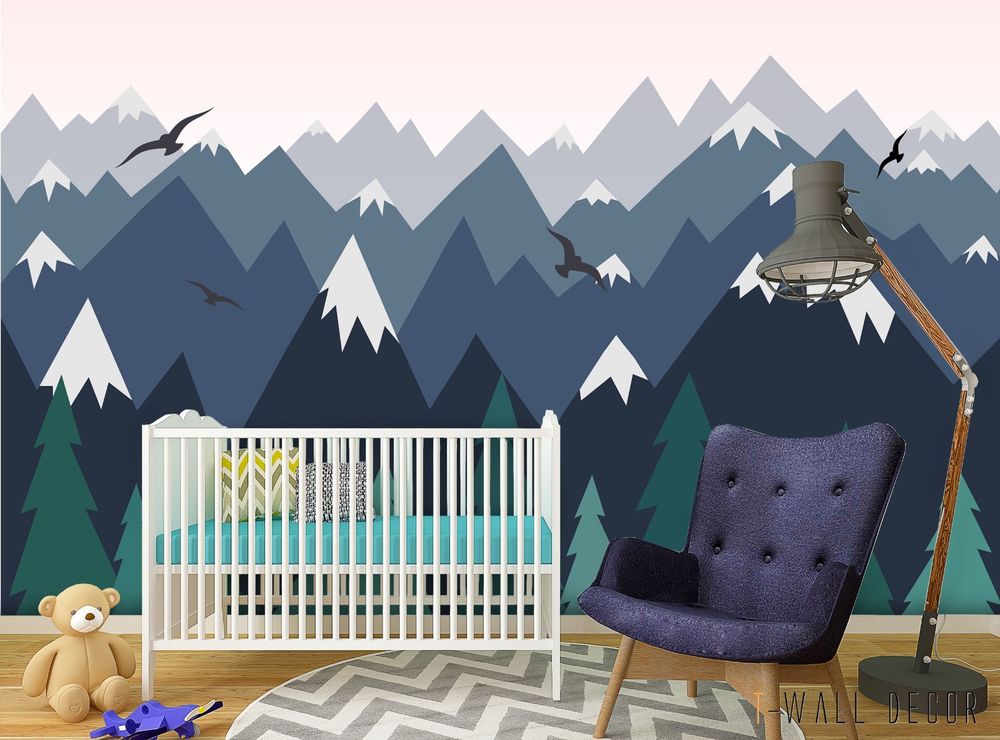 Details About Mountain Nursery Wallpaper Mural Wall - Mountain Nursery Wallpaper For Walls , HD Wallpaper & Backgrounds