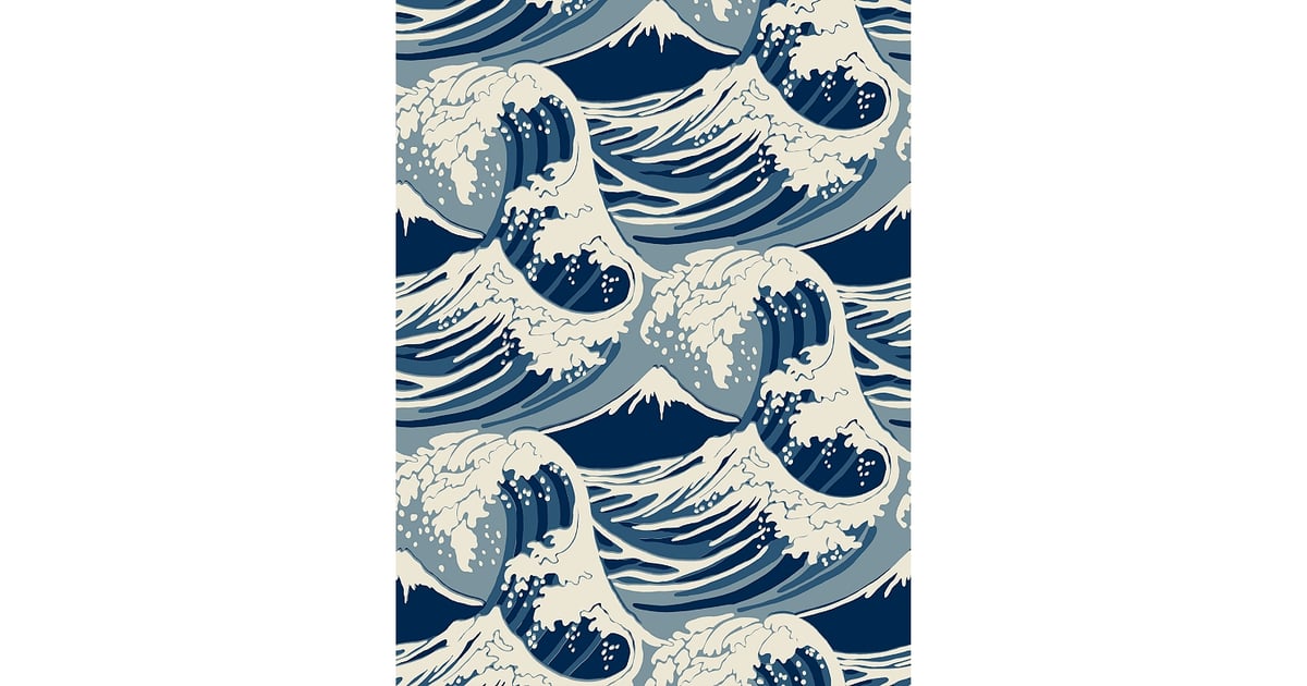 This Cole & Son Wave Wallpaper Has A Hokusai Vibe, - Iphone Hokusai Wallpaper Hd , HD Wallpaper & Backgrounds