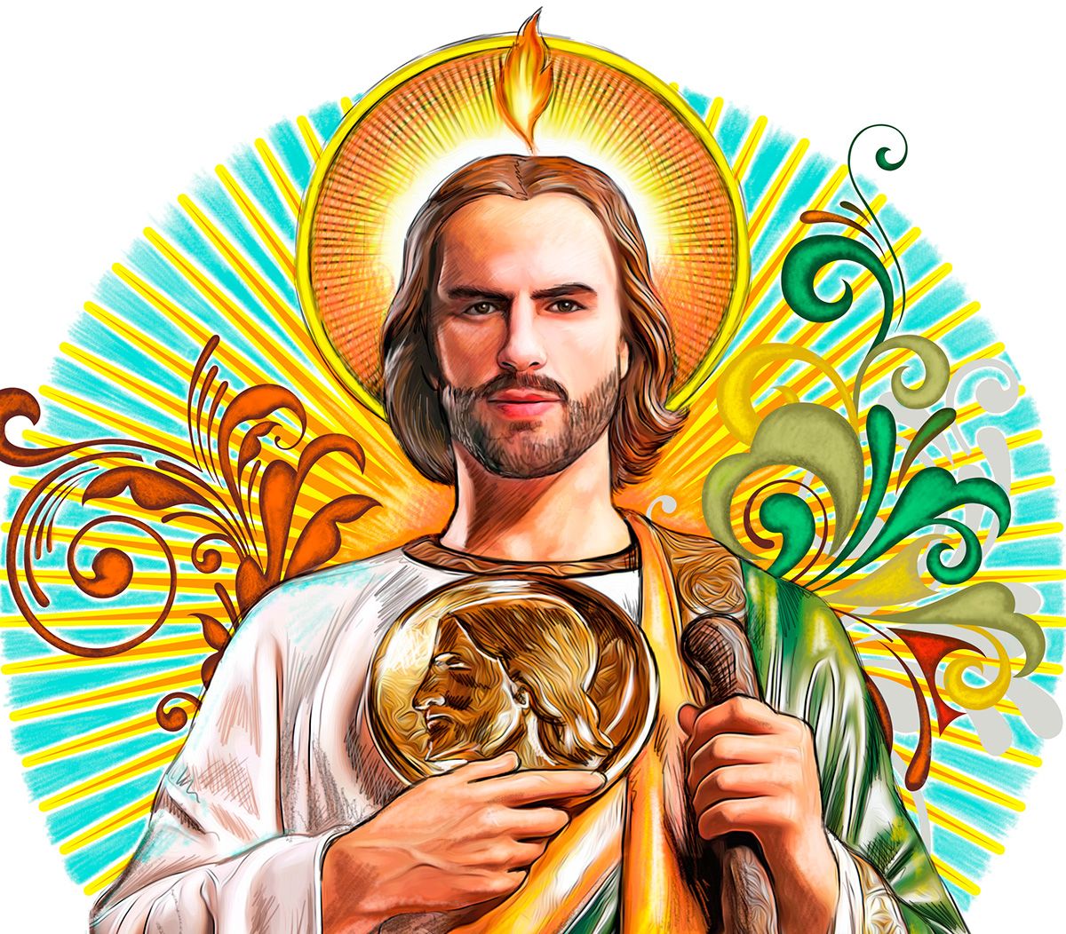 San Judas Tadeo, Illustration On Behance - San Judas , HD Wallpaper & Backgrounds
