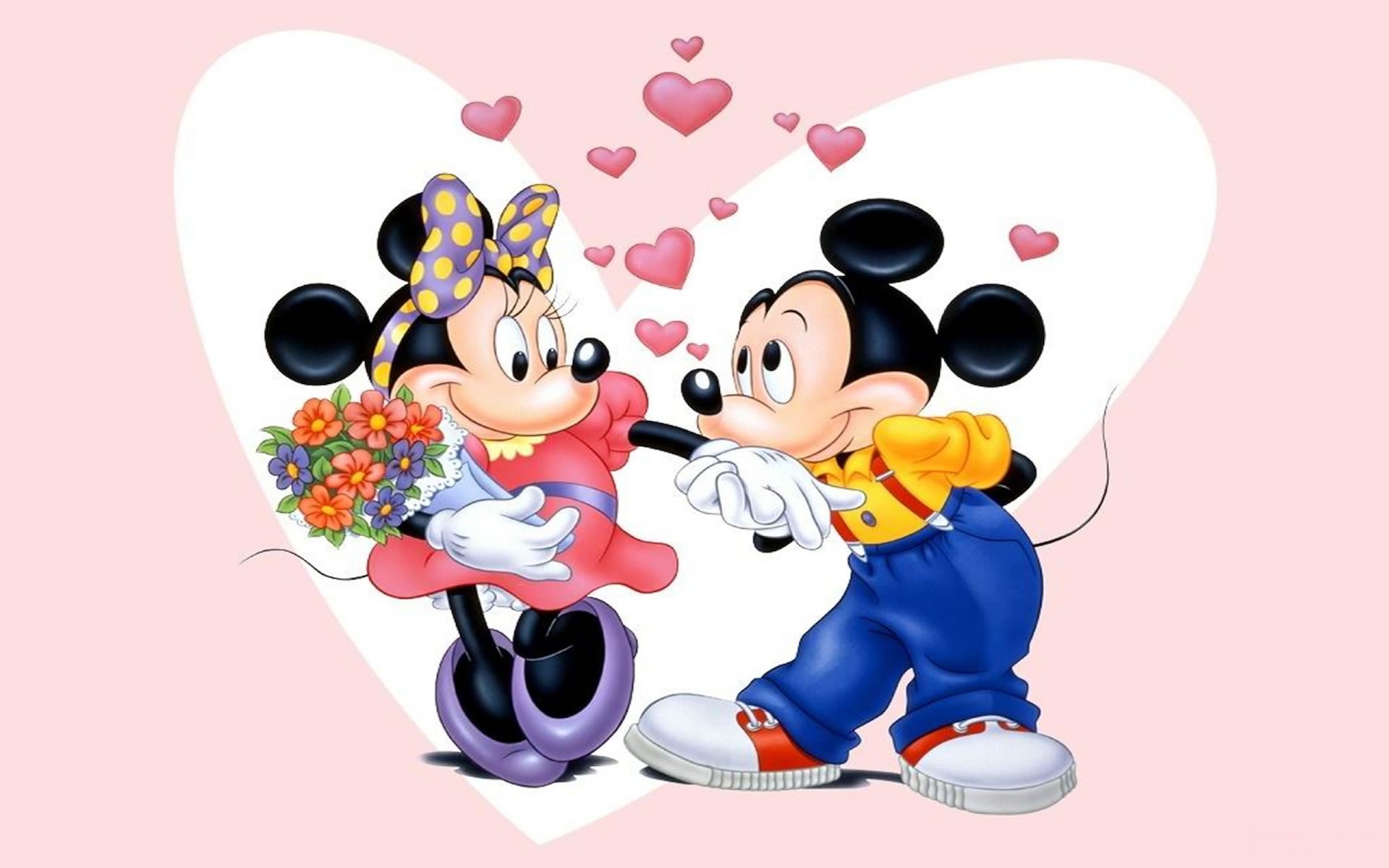 Disney Mickey Mouse And Minnie Mouse Love Hd W - Mickey Mouse And Minnie Mouse Love , HD Wallpaper & Backgrounds