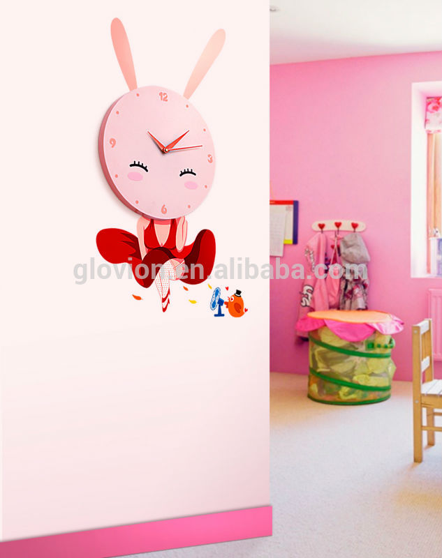 Lovely Rabbit Wallpaper Clock Wall Sticker Clock Bunny - Wall , HD Wallpaper & Backgrounds